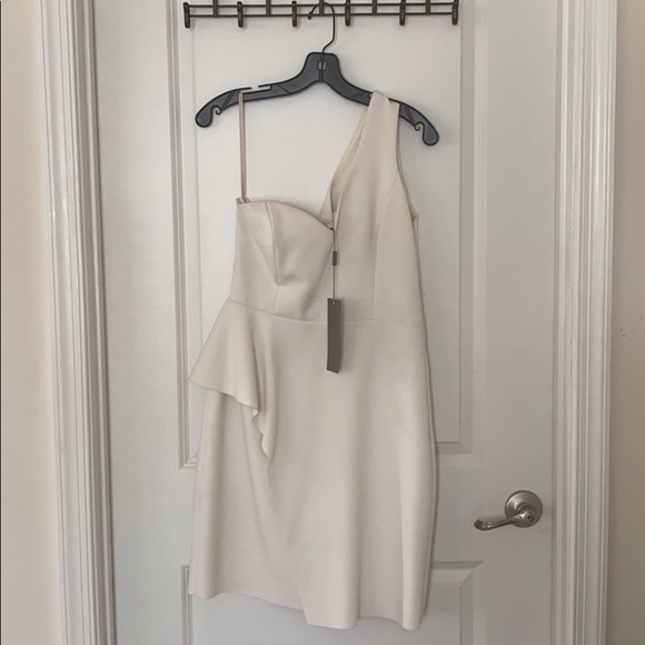 Halston Asymmetric Flounce Dress - Picture 2 of 9